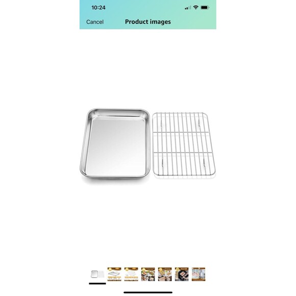 P&P CHEF Toaster Oven Tray and Rack Set, Stainless Steel Baking Pan NWT - Picture 8 of 8